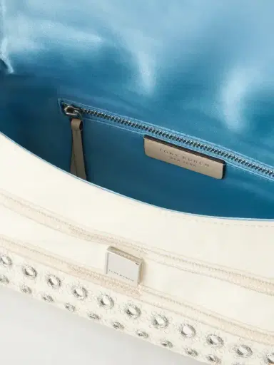 Tory Burch Charlie Embellished Embroidered Canvas Shoulder Bag | Thumbnail 6 Tory Burch Charlie Embellished Embroidered Canvas Shoulder Bag | Thumbnail 6