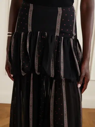 LIBEROWE Nina Striped Peplum Silk Maxi Skirt | Thumbnail 5 LIBEROWE Nina Striped Peplum Silk Maxi Skirt | Thumbnail 5