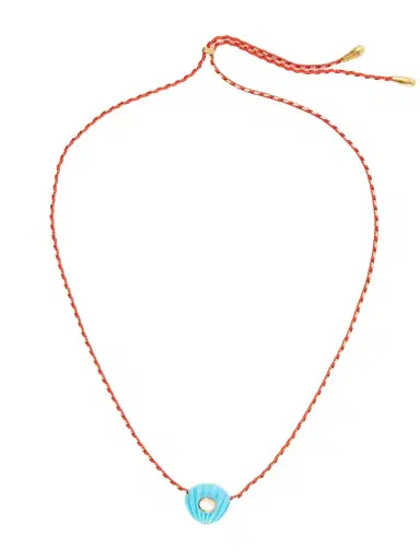 Lizzie Fortunato Kai Gold-plated Resin, Turquoise And Chord Necklace | Thumbnail 1 Lizzie Fortunato Kai Gold-plated Resin, Turquoise And Chord Necklace | Thumbnail 1