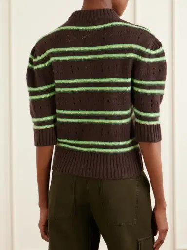 Marni Cropped Striped Open-knit Cashmere Sweater | Thumbnail 4 Marni Cropped Striped Open-knit Cashmere Sweater | Thumbnail 4
