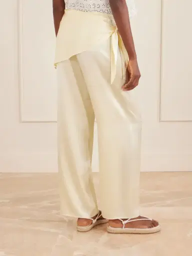 DÔEN Lavona Tie-detailed Silk-satin Wide-leg Pants | Thumbnail 4 DÔEN Lavona Tie-detailed Silk-satin Wide-leg Pants | Thumbnail 4