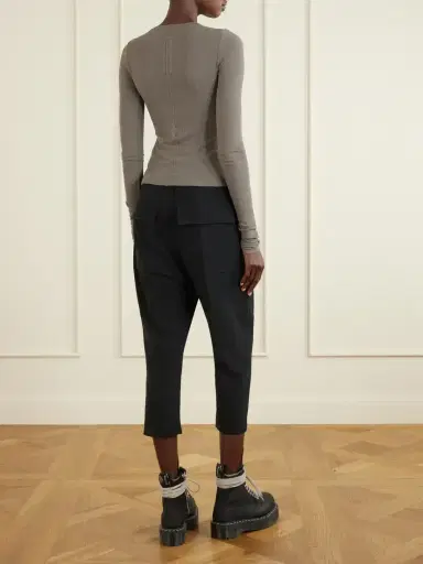 Rick Owens Frayed Ribbed Jersey T-shirt | Thumbnail 3 Rick Owens Frayed Ribbed Jersey T-shirt | Thumbnail 3