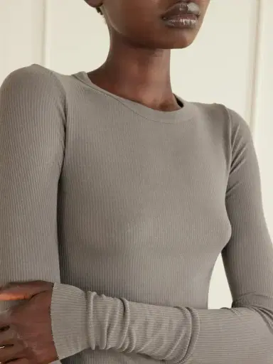 Rick Owens Frayed Ribbed Jersey T-shirt | Thumbnail 4 Rick Owens Frayed Ribbed Jersey T-shirt | Thumbnail 4