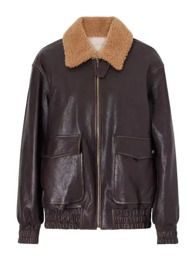 Valentino Garavani Shearling-trimmed Leather Biker Jacket | Thumbnail 1 Valentino Garavani Shearling-trimmed Leather Biker Jacket | Thumbnail 1