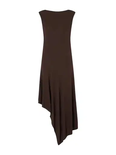 Alaïa Asymmetric Crepe- Jersey Midi Dress | Thumbnail 1 Alaïa Asymmetric Crepe- Jersey Midi Dress | Thumbnail 1