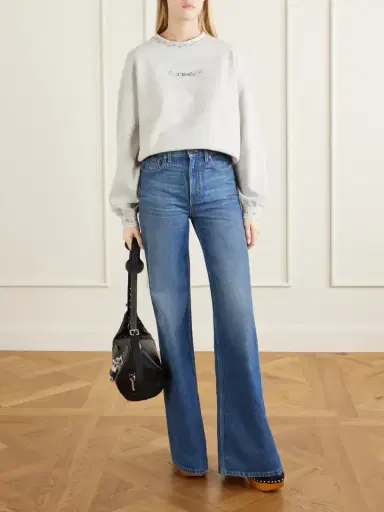 Chloé Logo-embroidered Scalloped Cotton-jersey Sweatshirt | Thumbnail 2 Chloé Logo-embroidered Scalloped Cotton-jersey Sweatshirt | Thumbnail 2