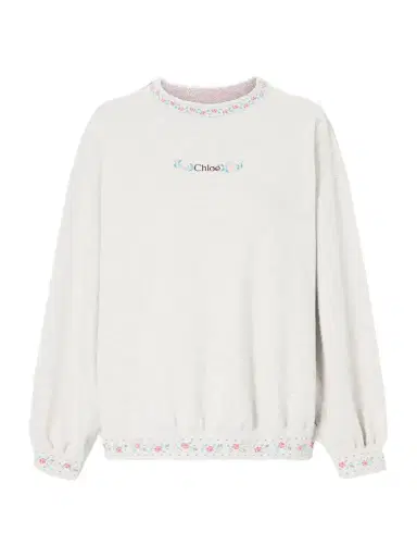 Chloé Logo-embroidered Scalloped Cotton-jersey Sweatshirt | Thumbnail 1 Chloé Logo-embroidered Scalloped Cotton-jersey Sweatshirt | Thumbnail 1