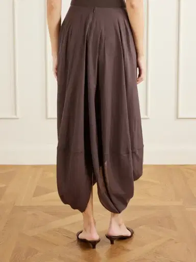 TOTEME Draped Organic Cotton And Lyocell-blend Maxi Skirt | Thumbnail 4 TOTEME Draped Organic Cotton And Lyocell-blend Maxi Skirt | Thumbnail 4