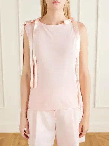Simone Rocha Bow-trimmed Jersey Tank | Thumbnail 3 Simone Rocha Bow-trimmed Jersey Tank | Thumbnail 3
