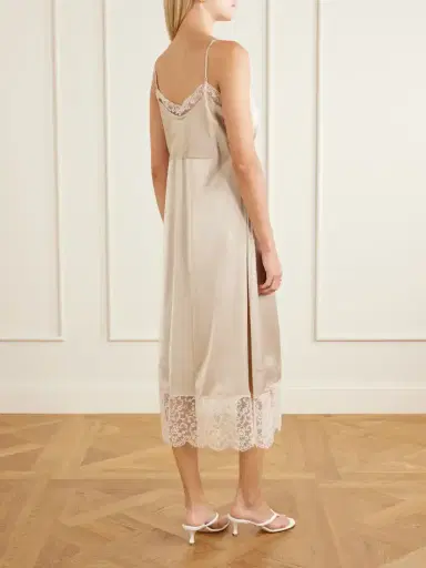 Simone Rocha Lace-trimed Satin Midi Dress | Thumbnail 3 Simone Rocha Lace-trimed Satin Midi Dress | Thumbnail 3
