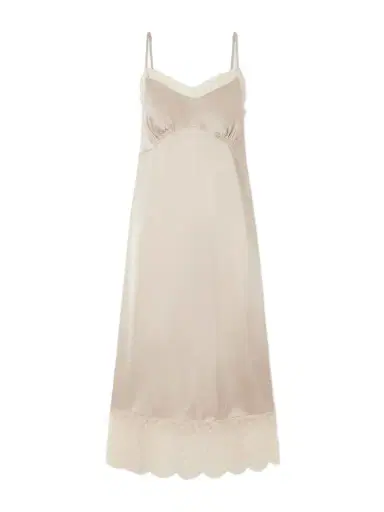 Simone Rocha Lace-trimed Satin Midi Dress | Thumbnail 1 Simone Rocha Lace-trimed Satin Midi Dress | Thumbnail 1