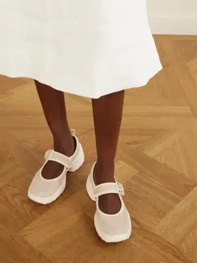 Roger Vivier Viv On The Run Embellished Leather-trimmed Mesh Mary Jane Sneakers | Thumbnail 2 Roger Vivier Viv On The Run Embellished Leather-trimmed Mesh Mary Jane Sneakers | Thumbnail 2