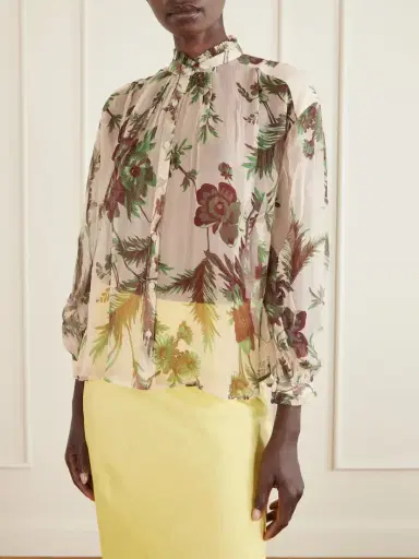 ALIX OF BOHEMIA Poet Summermoss Floral-print Chiffon Blouse | Thumbnail 3 ALIX OF BOHEMIA Poet Summermoss Floral-print Chiffon Blouse | Thumbnail 3