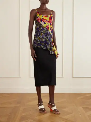 Dries Van Noten Ruffled Printed Asymmetric Georgette Camisole | Thumbnail 2 Dries Van Noten Ruffled Printed Asymmetric Georgette Camisole | Thumbnail 2