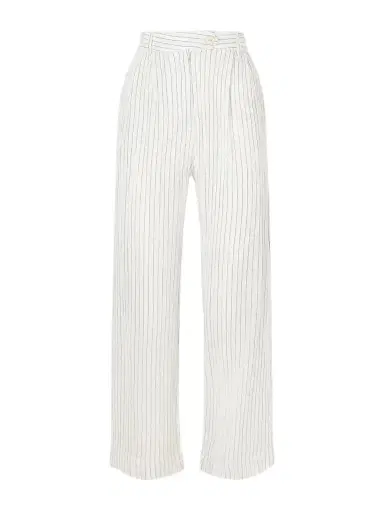 ALIX OF BOHEMIA Diana Sea Salt Pleated Pinstriped Cotton-gauze Wide-leg Pants | Thumbnail 1 ALIX OF BOHEMIA Diana Sea Salt Pleated Pinstriped Cotton-gauze Wide-leg Pants | Thumbnail 1