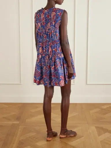 ALIX OF BOHEMIA Jule Delft Shirred Floral-printed Cotton And Silk-blend Mini Dress | Thumbnail 3 ALIX OF BOHEMIA Jule Delft Shirred Floral-printed Cotton And Silk-blend Mini Dress | Thumbnail 3