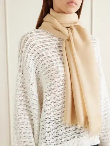 Brunello Cucinelli Karakorum Cashmere And Silk-blend Scarf | Thumbnail 3 Brunello Cucinelli Karakorum Cashmere And Silk-blend Scarf | Thumbnail 3