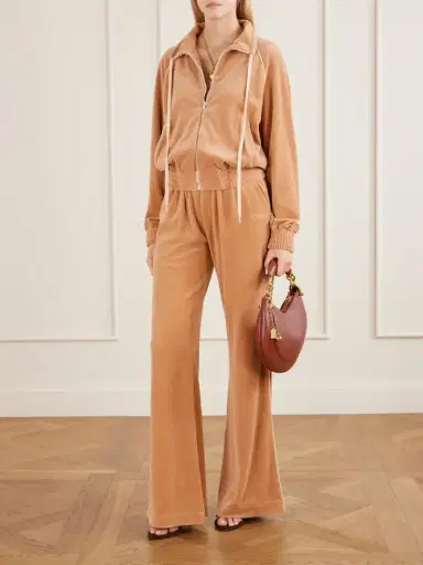 Chloé Logo-embroidered Cotton-blend Velvet Sweater | Thumbnail 2 Chloé Logo-embroidered Cotton-blend Velvet Sweater | Thumbnail 2
