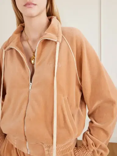 Chloé Logo-embroidered Cotton-blend Velvet Sweater | Thumbnail 5 Chloé Logo-embroidered Cotton-blend Velvet Sweater | Thumbnail 5