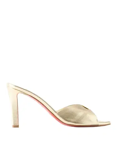 Christian Louboutin Fanny 85 Metallic Leather Sandals | Thumbnail 1 Christian Louboutin Fanny 85 Metallic Leather Sandals | Thumbnail 1