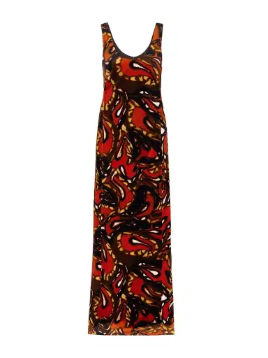 Dries Van Noten Printed Cotton-blend Velvet Maxi Dress | Thumbnail 1 Dries Van Noten Printed Cotton-blend Velvet Maxi Dress | Thumbnail 1
