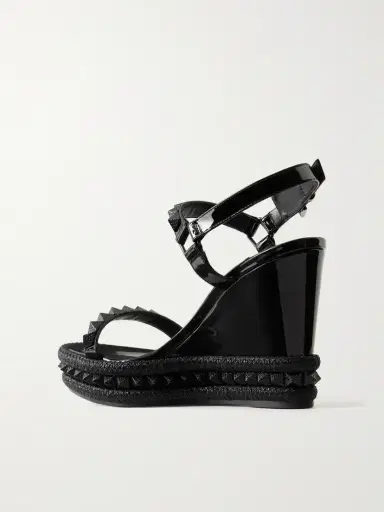 Christian Louboutin Pyraclou 110 Studded Leather Wedge Sandals | Thumbnail 3 Christian Louboutin Pyraclou 110 Studded Leather Wedge Sandals | Thumbnail 3