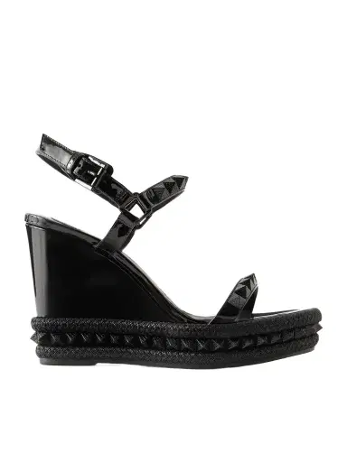 Christian Louboutin Pyraclou 110 Studded Leather Wedge Sandals | Thumbnail 1 Christian Louboutin Pyraclou 110 Studded Leather Wedge Sandals | Thumbnail 1