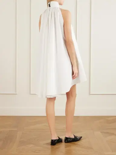 Givenchy Tie-detailed Pleated Cotton Mini Dress | Thumbnail 3 Givenchy Tie-detailed Pleated Cotton Mini Dress | Thumbnail 3