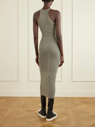 Rick Owens Tank Ribbed-jersey Halterneck Midi Dress | Thumbnail 3 Rick Owens Tank Ribbed-jersey Halterneck Midi Dress | Thumbnail 3
