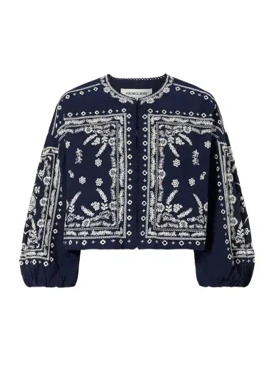 Veronica Beard Drake Cropped Embroidered Cotton-blend Poplin Jacket | Thumbnail 1 Veronica Beard Drake Cropped Embroidered Cotton-blend Poplin Jacket | Thumbnail 1