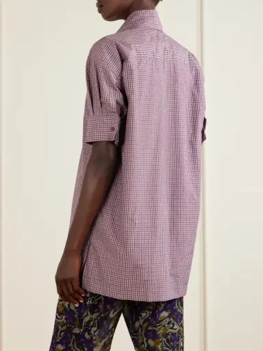Dries Van Noten Tie-detailed Checked Cotton-poplin Blouse | Thumbnail 3 Dries Van Noten Tie-detailed Checked Cotton-poplin Blouse | Thumbnail 3