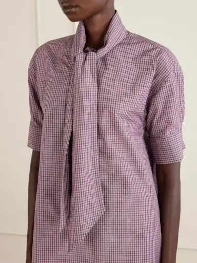 Dries Van Noten Tie-detailed Checked Cotton-poplin Blouse | Thumbnail 4 Dries Van Noten Tie-detailed Checked Cotton-poplin Blouse | Thumbnail 4