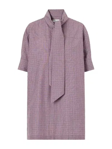 Dries Van Noten Tie-detailed Checked Cotton-poplin Blouse | Thumbnail 1 Dries Van Noten Tie-detailed Checked Cotton-poplin Blouse | Thumbnail 1