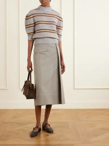 Marni Cropped Striped Open-knit Cashmere Sweater | Thumbnail 2 Marni Cropped Striped Open-knit Cashmere Sweater | Thumbnail 2
