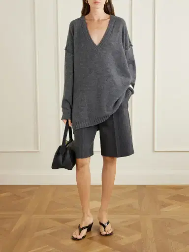 MM6 MAISON MARGIELA Oversized Wool And Alpaca-blend Sweater | Thumbnail 2 MM6 MAISON MARGIELA Oversized Wool And Alpaca-blend Sweater | Thumbnail 2