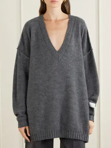 MM6 MAISON MARGIELA Oversized Wool And Alpaca-blend Sweater | Thumbnail 3 MM6 MAISON MARGIELA Oversized Wool And Alpaca-blend Sweater | Thumbnail 3