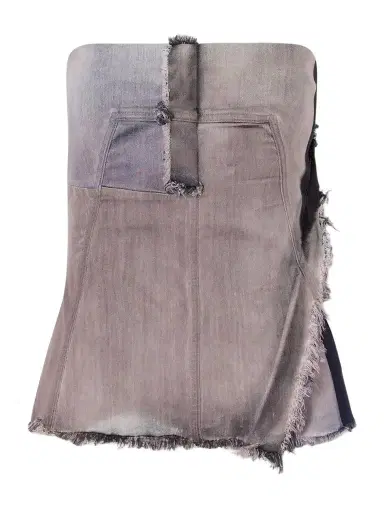 Rick Owens Frayed Denim Bustier Top | Thumbnail 1 Rick Owens Frayed Denim Bustier Top | Thumbnail 1