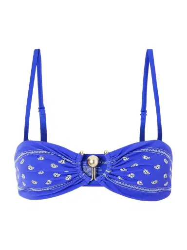 Christopher Esber Orbit Embellished Bandana-print Bikini Top | Thumbnail 1 Christopher Esber Orbit Embellished Bandana-print Bikini Top | Thumbnail 1