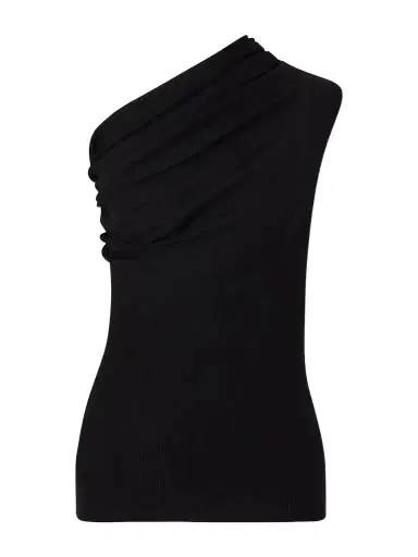 Rick Owens Athena One-shoulder Ribbed-knit Wool Top | Thumbnail 1 Rick Owens Athena One-shoulder Ribbed-knit Wool Top | Thumbnail 1