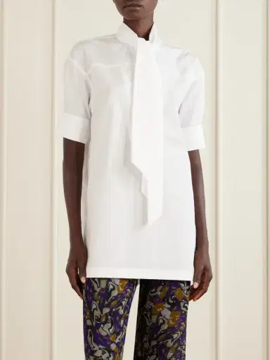 Dries Van Noten Tie-detailed Cotton-poplin Blouse | Thumbnail 3 Dries Van Noten Tie-detailed Cotton-poplin Blouse | Thumbnail 3