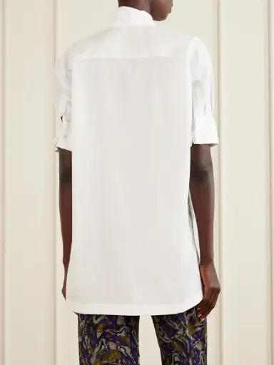 Dries Van Noten Tie-detailed Cotton-poplin Blouse | Thumbnail 4 Dries Van Noten Tie-detailed Cotton-poplin Blouse | Thumbnail 4