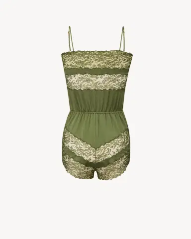 Yves Saint Laurent Laced romper in silk satin | Thumbnail 3 Yves Saint Laurent Laced romper in silk satin | Thumbnail 3