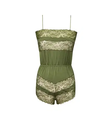 Yves Saint Laurent Laced romper in silk satin | Thumbnail 1 Yves Saint Laurent Laced romper in silk satin | Thumbnail 1