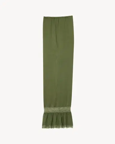 Yves Saint Laurent Lace-cuff pants in silk satin | Thumbnail 2 Yves Saint Laurent Lace-cuff pants in silk satin | Thumbnail 2