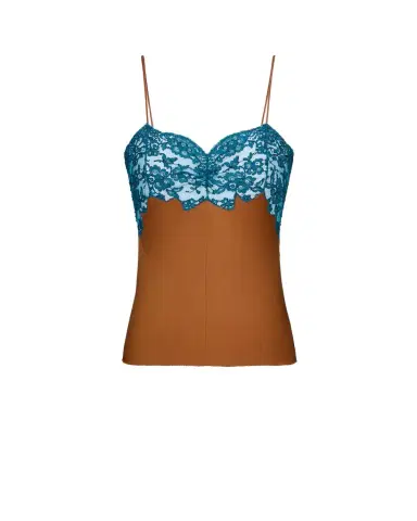 Yves Saint Laurent Laced camisole in silk satin | Thumbnail 1 Yves Saint Laurent Laced camisole in silk satin | Thumbnail 1