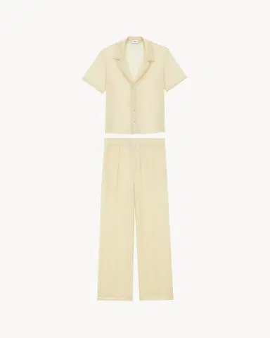 Yves Saint Laurent Pajama Set in Broderie Anglaise and Muslin | Thumbnail 3 Yves Saint Laurent Pajama Set in Broderie Anglaise and Muslin | Thumbnail 3