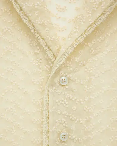 Yves Saint Laurent Pajama Set in Broderie Anglaise and Muslin | Thumbnail 7 Yves Saint Laurent Pajama Set in Broderie Anglaise and Muslin | Thumbnail 7