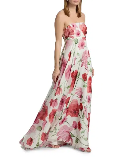 SACHIN & BABI Women's Ames Floral Strapless A-Line Gown - Grande Watercolor Poppies - Size 12 | Thumbnail 2 SACHIN & BABI Women's Ames Floral Strapless A-Line Gown - Grande Watercolor Poppies - Size 12 | Thumbnail 2