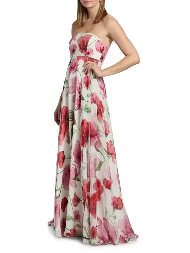 SACHIN & BABI Women's Ames Floral Strapless A-Line Gown - Grande Watercolor Poppies - Size 12 | Thumbnail 4 SACHIN & BABI Women's Ames Floral Strapless A-Line Gown - Grande Watercolor Poppies - Size 12 | Thumbnail 4