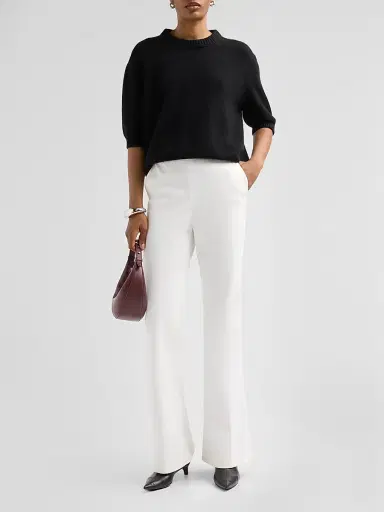 Simkhai Women's Gia Cotton-Blend Kick-Flare Pants - Ivory - Size 8 | Thumbnail 2 Simkhai Women's Gia Cotton-Blend Kick-Flare Pants - Ivory - Size 8 | Thumbnail 2